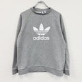 adidas　アディダス　スウェット/トレーナー　ラグランスリーブ　トレフォイルロゴ　デカロゴ　グレー　Oサイズ