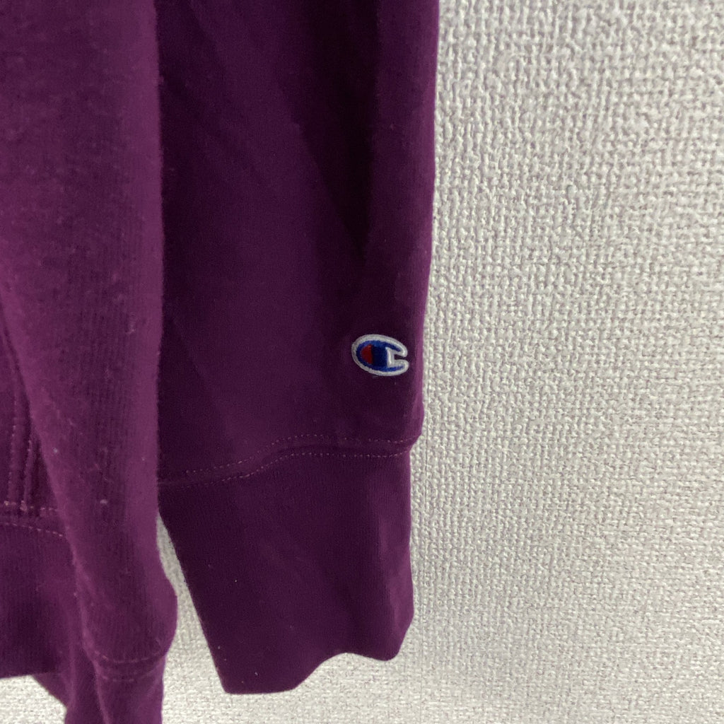 champion　チャンピオン　スウェットパーカー/フーディ　ラグランスリーブ　ワッペン　現行　紫　パープル　Lサイズ