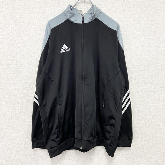 adidas　アディダス　トラックジャケット/ジャージ　パフォーマンスロゴ　デカロゴ　黒　ブラック　2XLサイズ