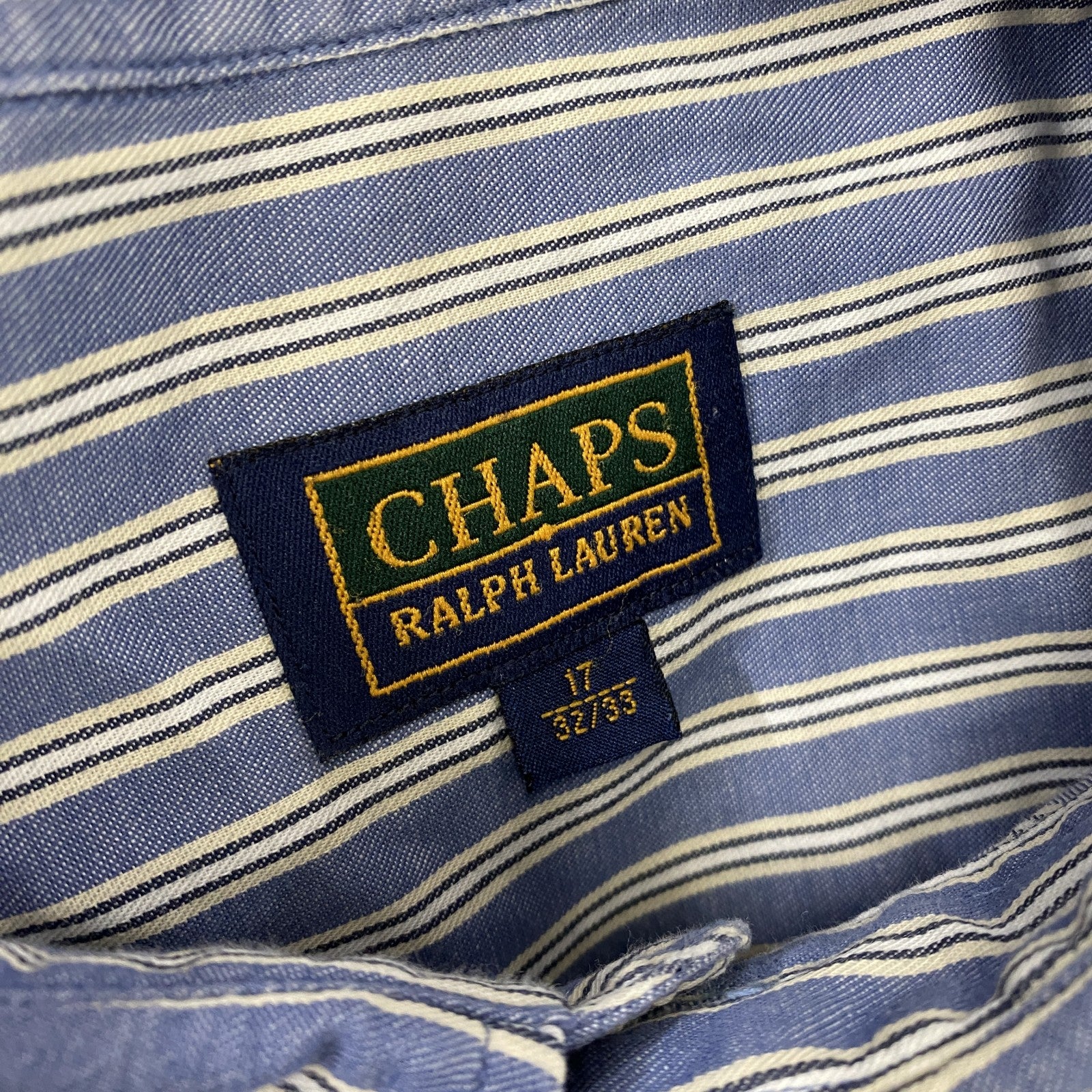 90s～　CHAPS RALPH LAUREN　チャップスラルフローレン　長袖ボタンダウンシャツ　青　ブルー