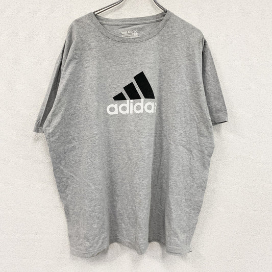 adidas　アディダス　半袖プリントTシャツ　パフォーマンスロゴ　灰色　グレー　2Xサイズ