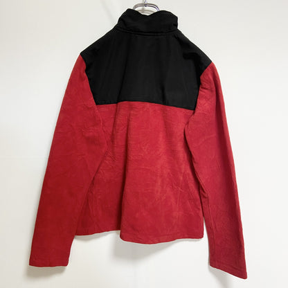 古着 used　Adidas アディダス　長袖フルジップフリースジャケット　赤　レッド　ロゴ刺　NC STATE　Mサイズ