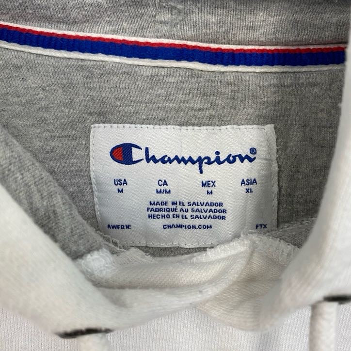 champion　チャンピオン　スウェットパーカー/フーディー　デカロゴ　刺繍ロゴ　ビッグシルエット　現行　白　ホワイト　Mサイズ