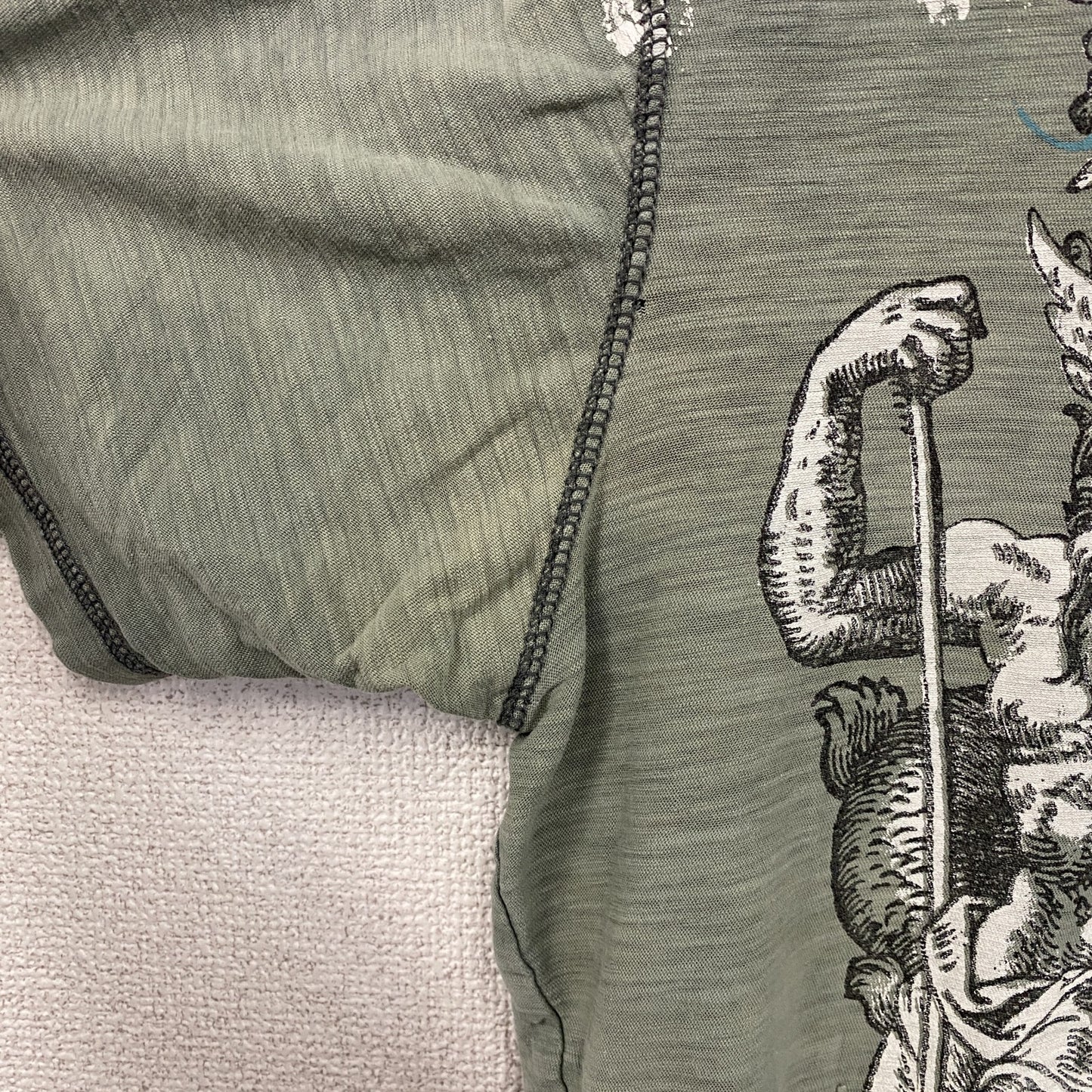 Modern Culture　半袖Tシャツ　ヘンリーネック　アート　fairy grunge　緑　グリーン　Lサイズ