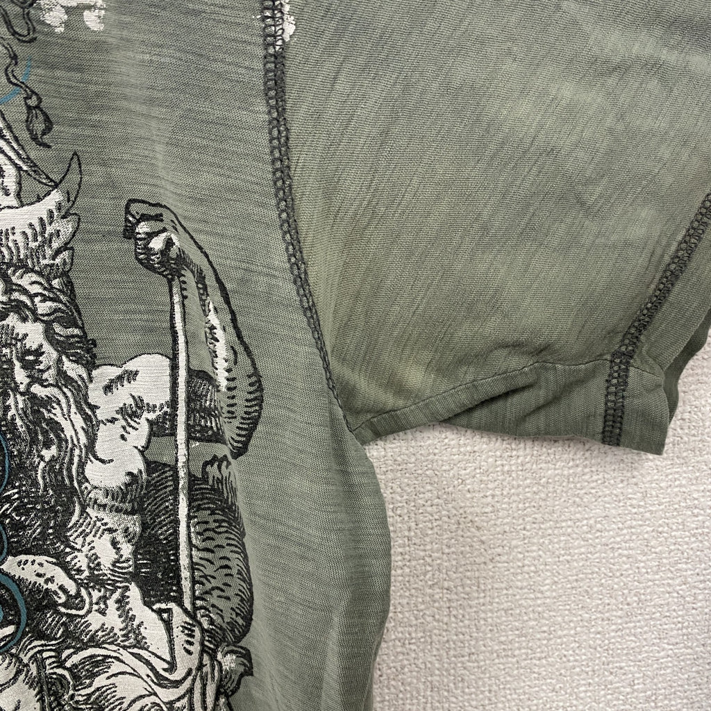 Modern Culture　半袖Tシャツ　ヘンリーネック　アート　fairy grunge　緑　グリーン　Lサイズ
