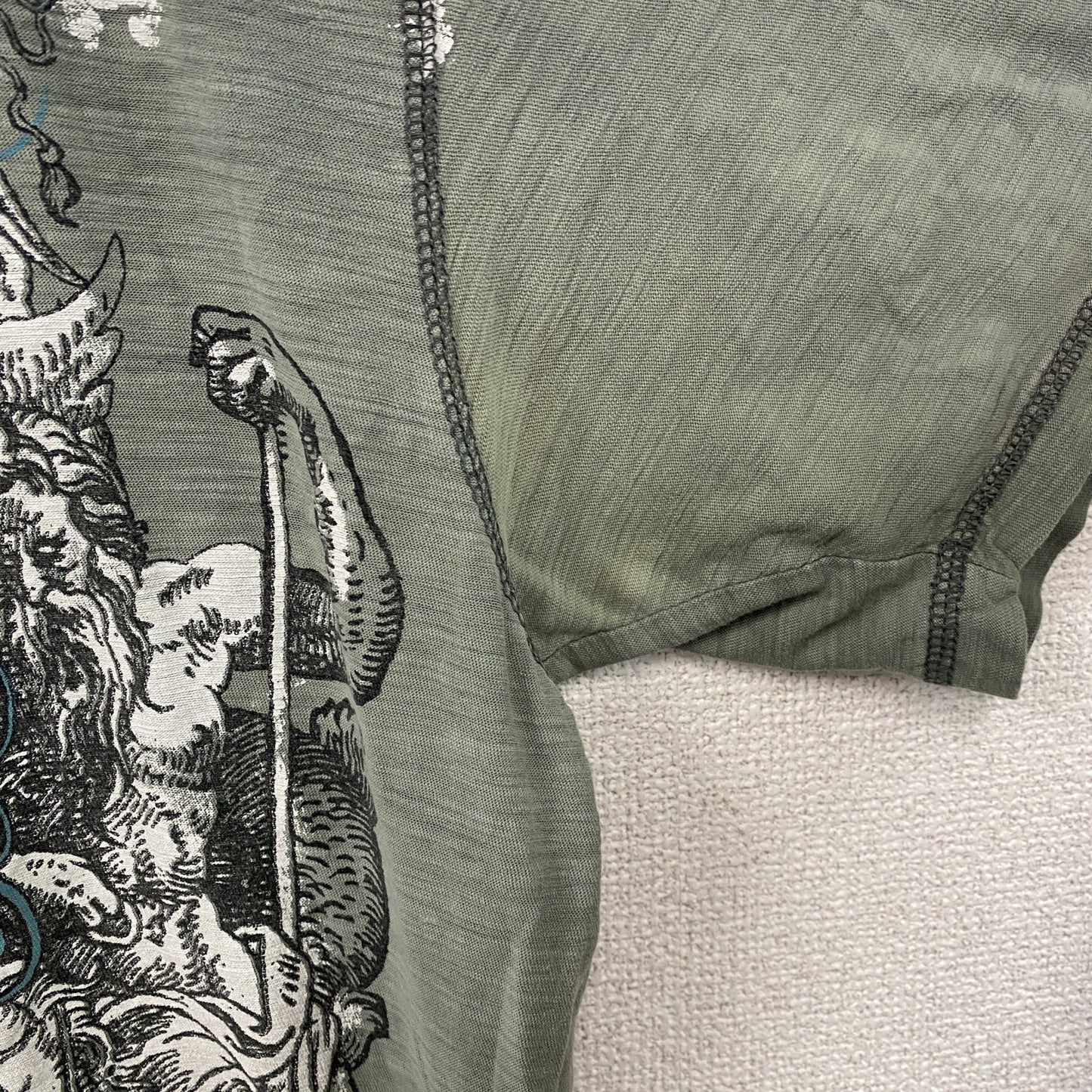 Modern Culture　半袖Tシャツ　ヘンリーネック　アート　fairy grunge　緑　グリーン　Lサイズ