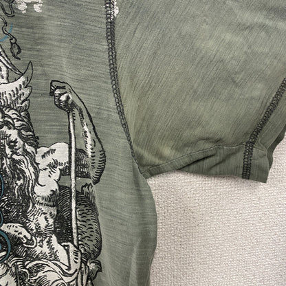 Modern Culture　半袖Tシャツ　ヘンリーネック　アート　fairy grunge　緑　グリーン　Lサイズ