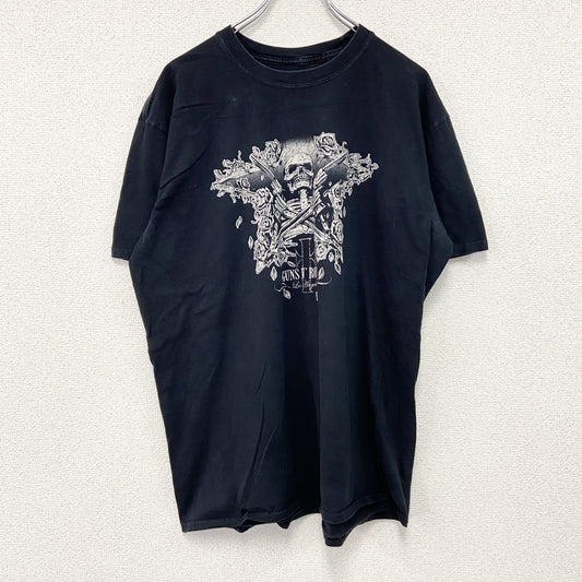 GUNS N' ROSES　ガンズアンドローゼズ　半袖プリントTシャツ　バンドT　黒　ブラック　2XLサイズ
