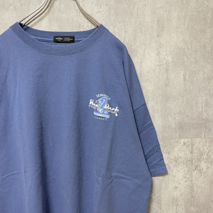 古着 used　Hard Rock HOTEL&CASINO　半袖バックプリントTシャツ　ワンポイント　ネイビー　紺　XXLサイズ