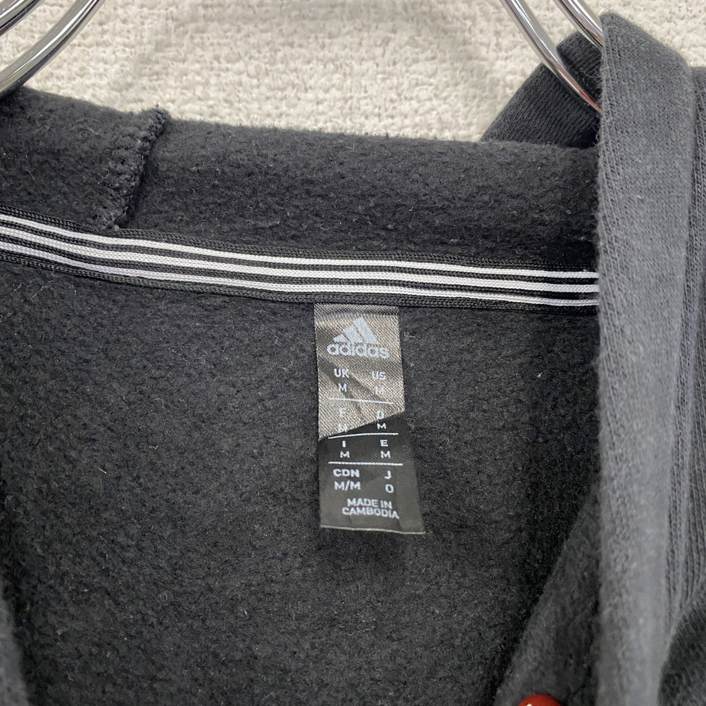 adidas　アディダス　スウェットパーカー/フーディー　デカロゴ　黒　ブラック　Oサイズ