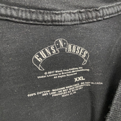 GUNS N' ROSES　ガンズアンドローゼズ　半袖プリントTシャツ　バンドT　黒　ブラック　2XLサイズ