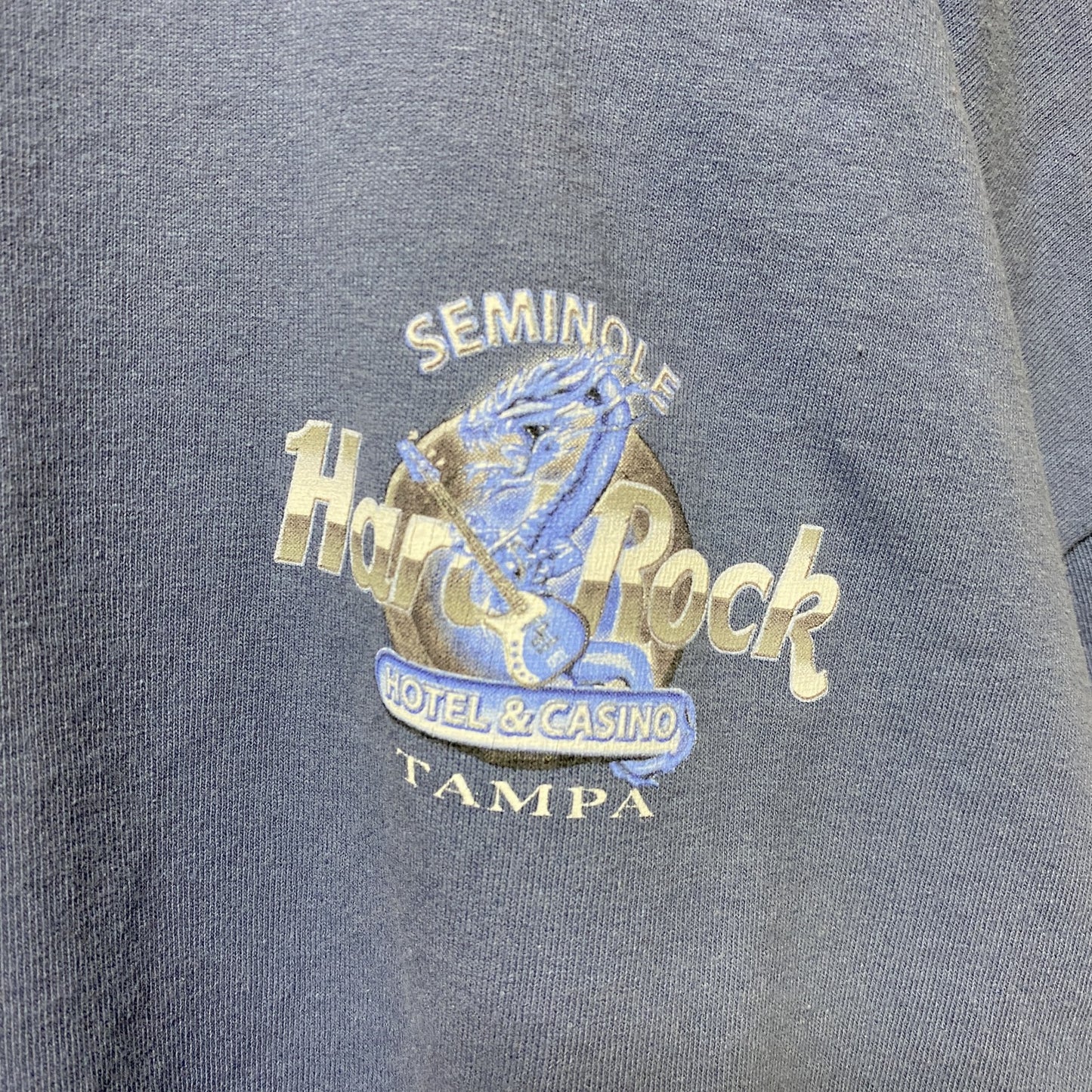 古着 used　Hard Rock HOTEL&CASINO　半袖バックプリントTシャツ　ワンポイント　ネイビー　紺　XXLサイズ