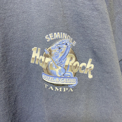 古着 used　Hard Rock HOTEL&CASINO　半袖バックプリントTシャツ　ワンポイント　ネイビー　紺　XXLサイズ