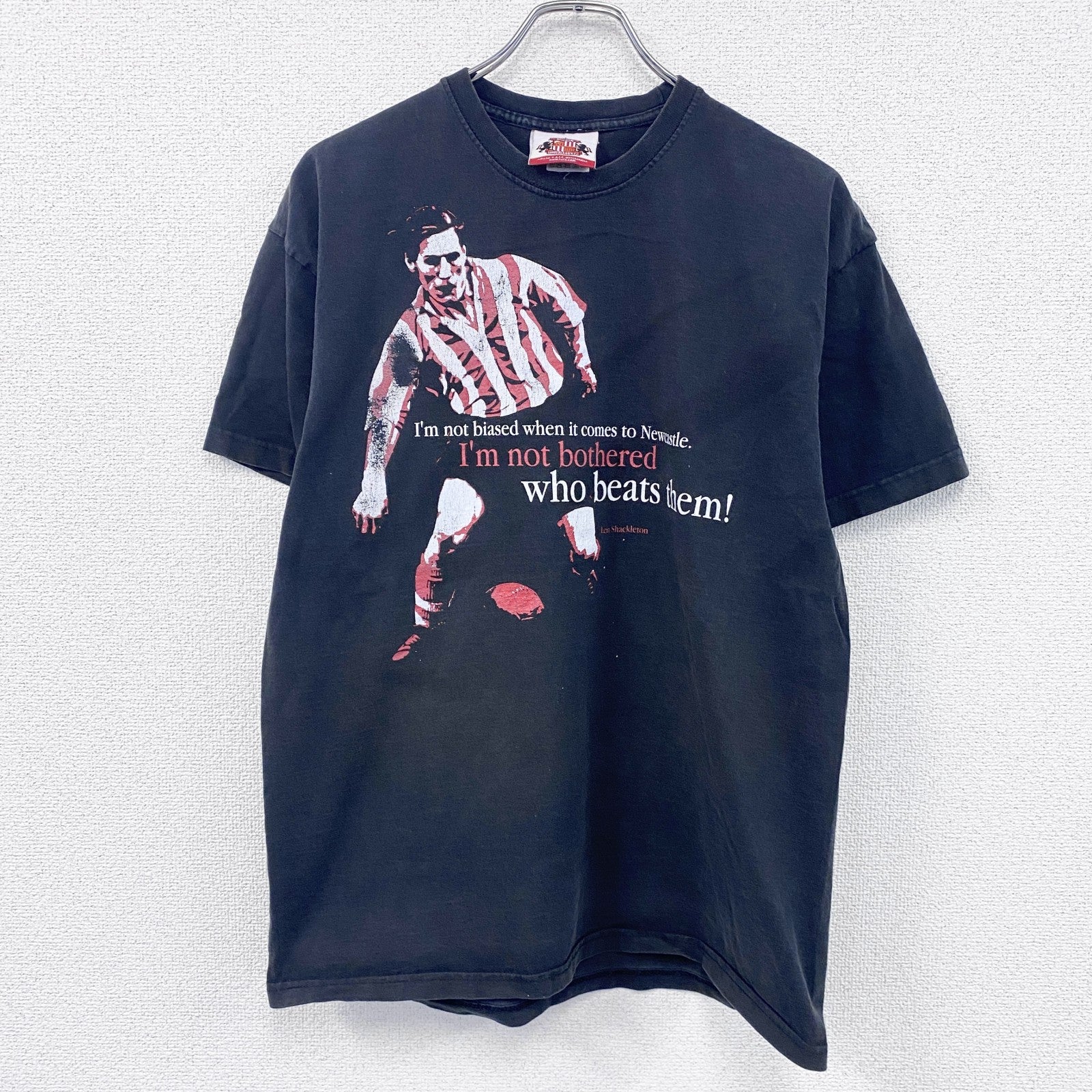 Sunderland A.F.C　サンダーランド　レン・シャクルトン　半袖プリントTシャツ　ブラック　Lサイズ