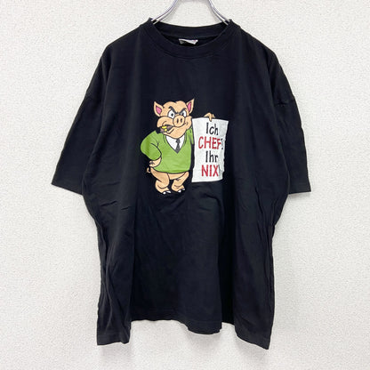 FUNKY T-SHIRT　半袖プリントTシャツ　アニマルT　ユーロ　黒　ブラック　2XLサイズ
