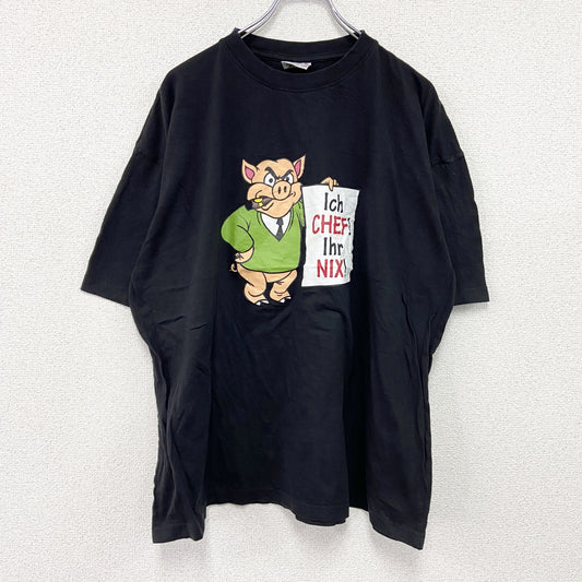 FUNKY T-SHIRT　半袖プリントTシャツ　アニマルT　ユーロ　黒　ブラック　2XLサイズ