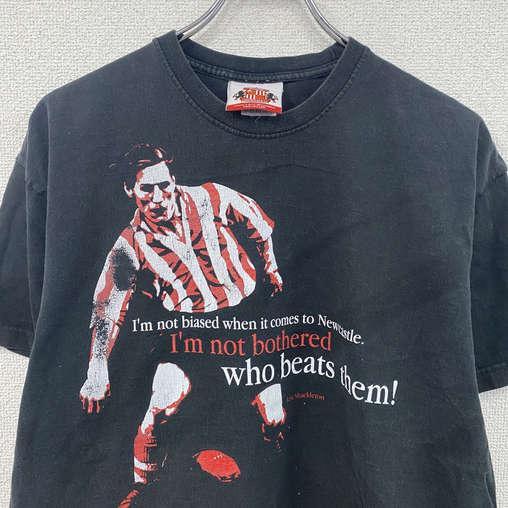 Sunderland A.F.C　サンダーランド　レン・シャクルトン　半袖プリントTシャツ　ブラック　Lサイズ