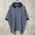古着 used　90s　TWENTY X by Wrangler　ラングラー　半袖総柄ポロシャツ　ワンポイント刺繍　チェック柄　