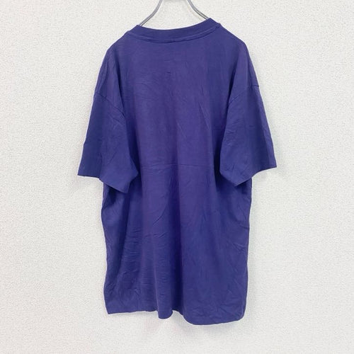 90s　Hanes　ヘインズ　半袖プリントTシャツ　シングルステッチ　ヴィンテージ　紫　パープル　XLサイズ