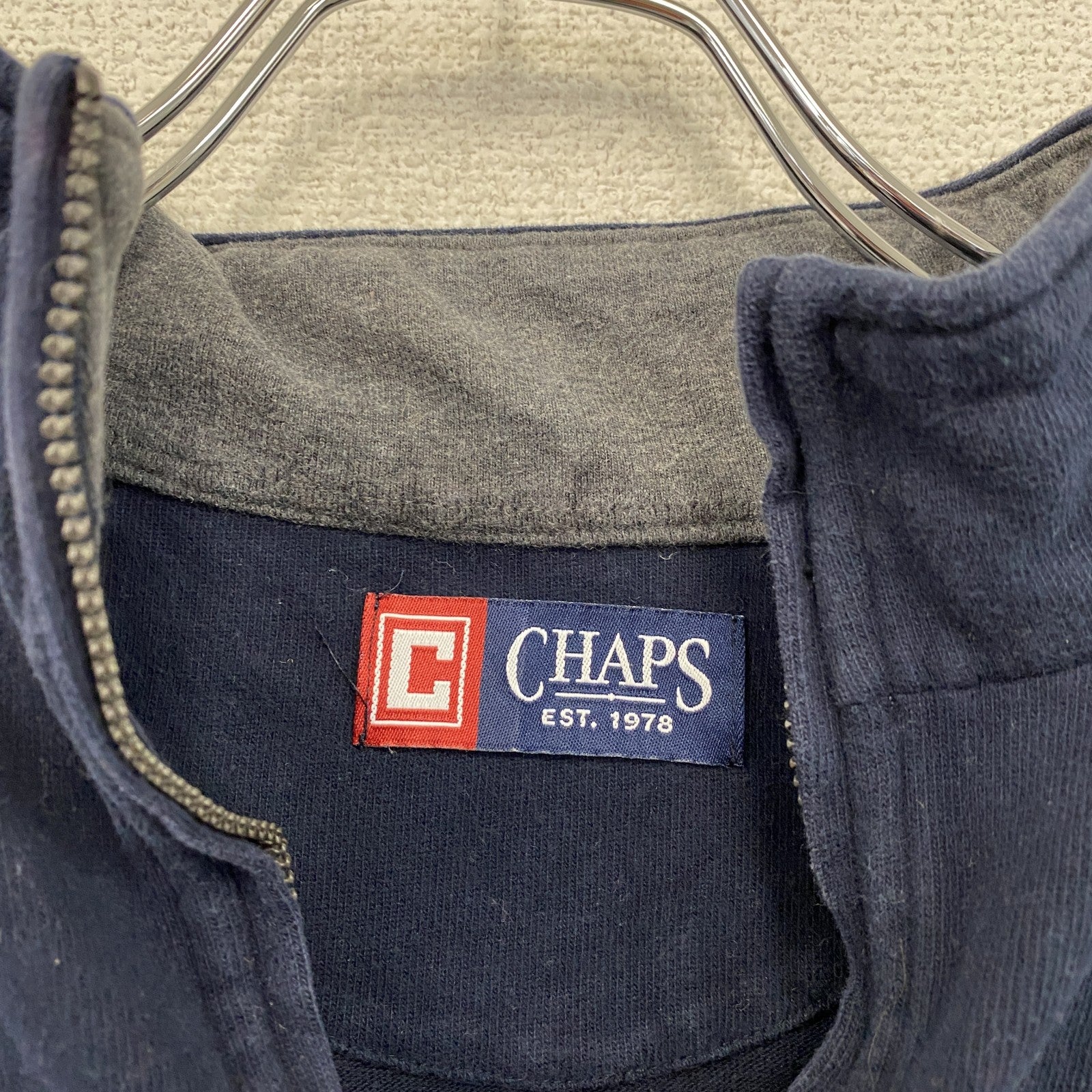 CHAPS　チャップス　ハーフジップスウェット/トレーナー　紺　ネイビー　Lサイズ