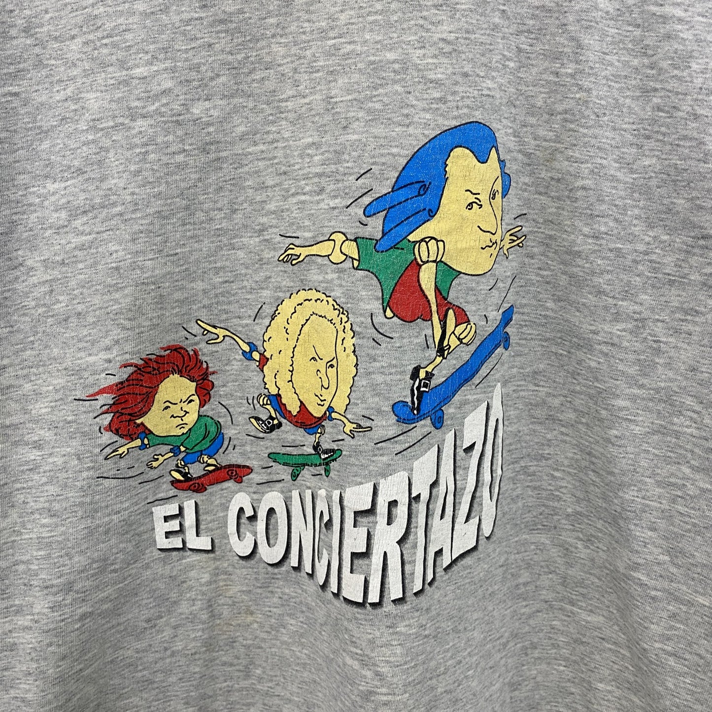 ～00s　EL CONCIERTAZO　半袖プリントTシャツ　バッハ　モーツァルト　霜降りグレー　Mサイズ
