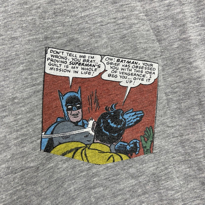 BATMAN　バットマン　半袖プリントTシャツ　キャラクターT　アニメT　灰色　グレー　Mサイズ