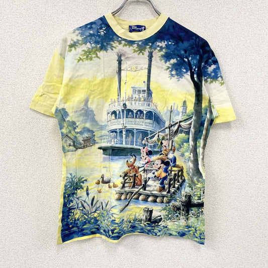Tokyo Disneyland　東京ディズニーランド　半袖プリントTシャツ　マルチカラー　黄色　イエロー　Mサイズ