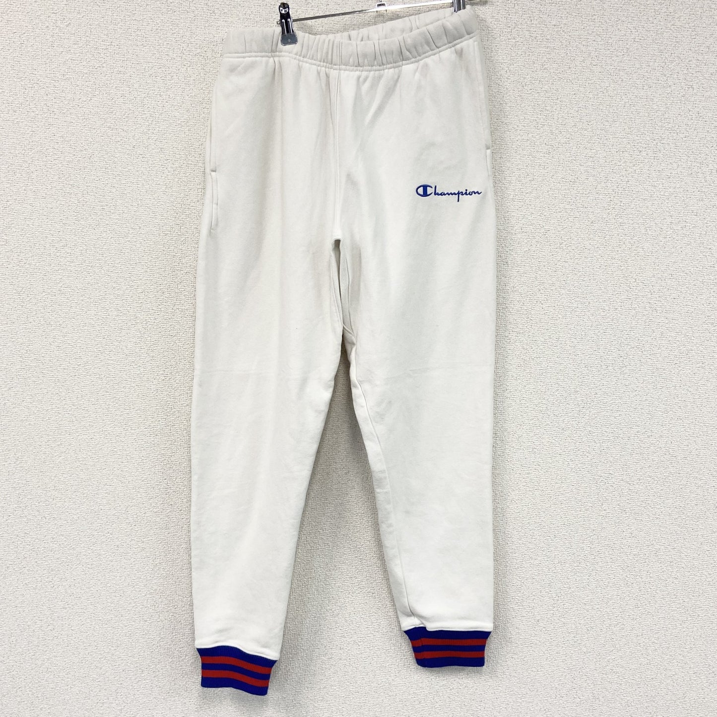 Champion　チャンピオン　リバースウィーブ　スウェットパンツ　リブライン　ヘビーウエイト　刺繍ロゴ　白　ホワイト　Mサイズ　古着