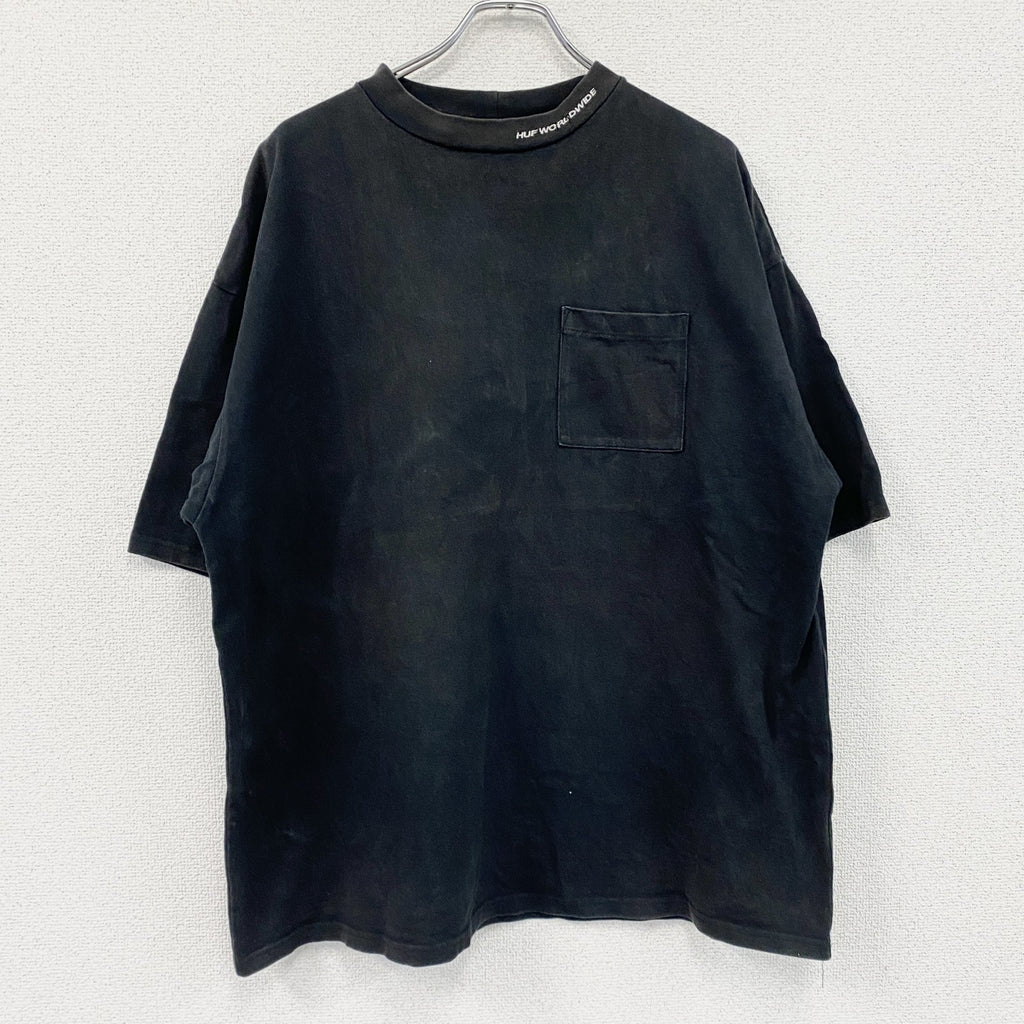 HUF　ハフ　半袖ポケットTシャツ　ポケT　黒　ブラック　XLサイズ