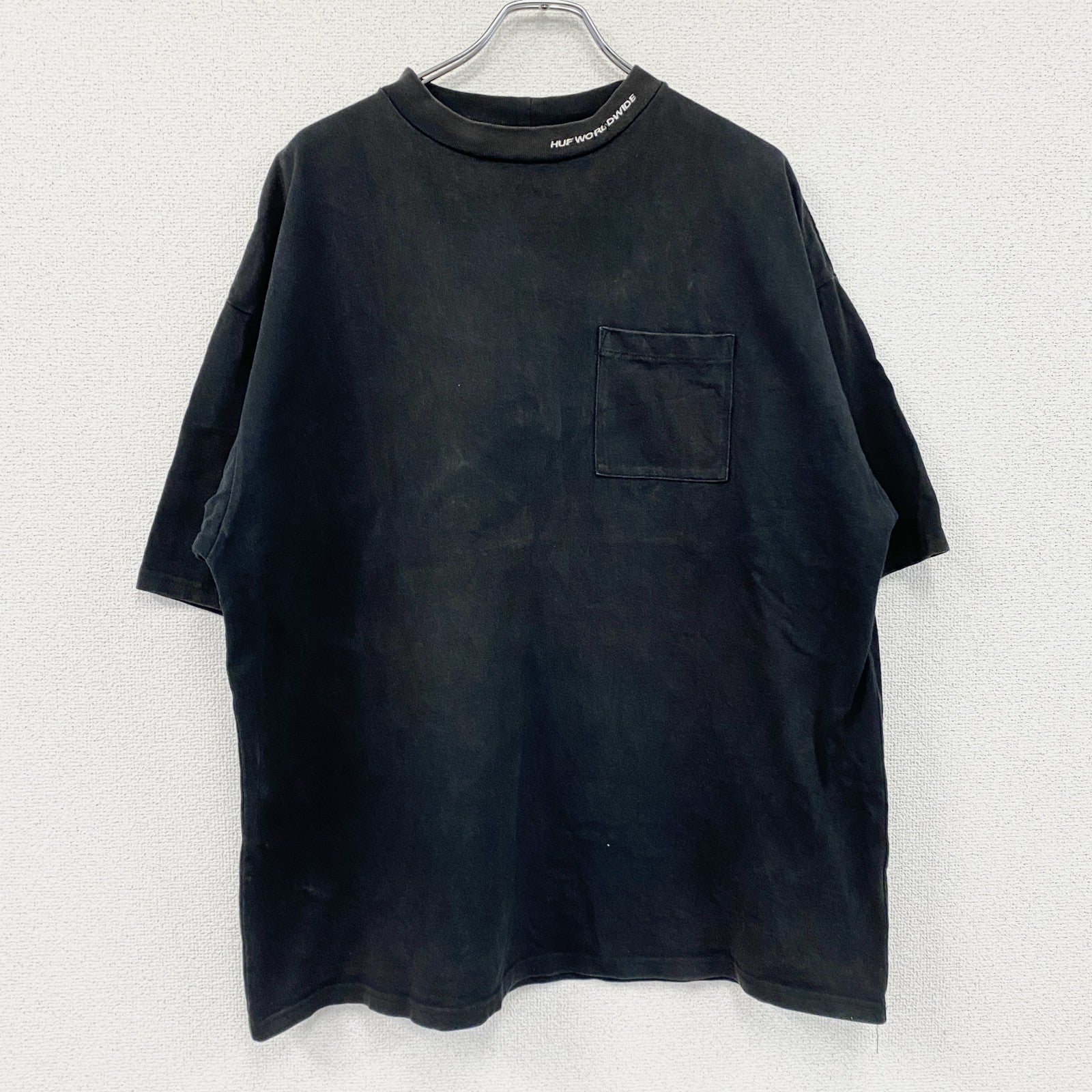 HUF　ハフ　半袖ポケットTシャツ　ポケT　黒　ブラック　XLサイズ