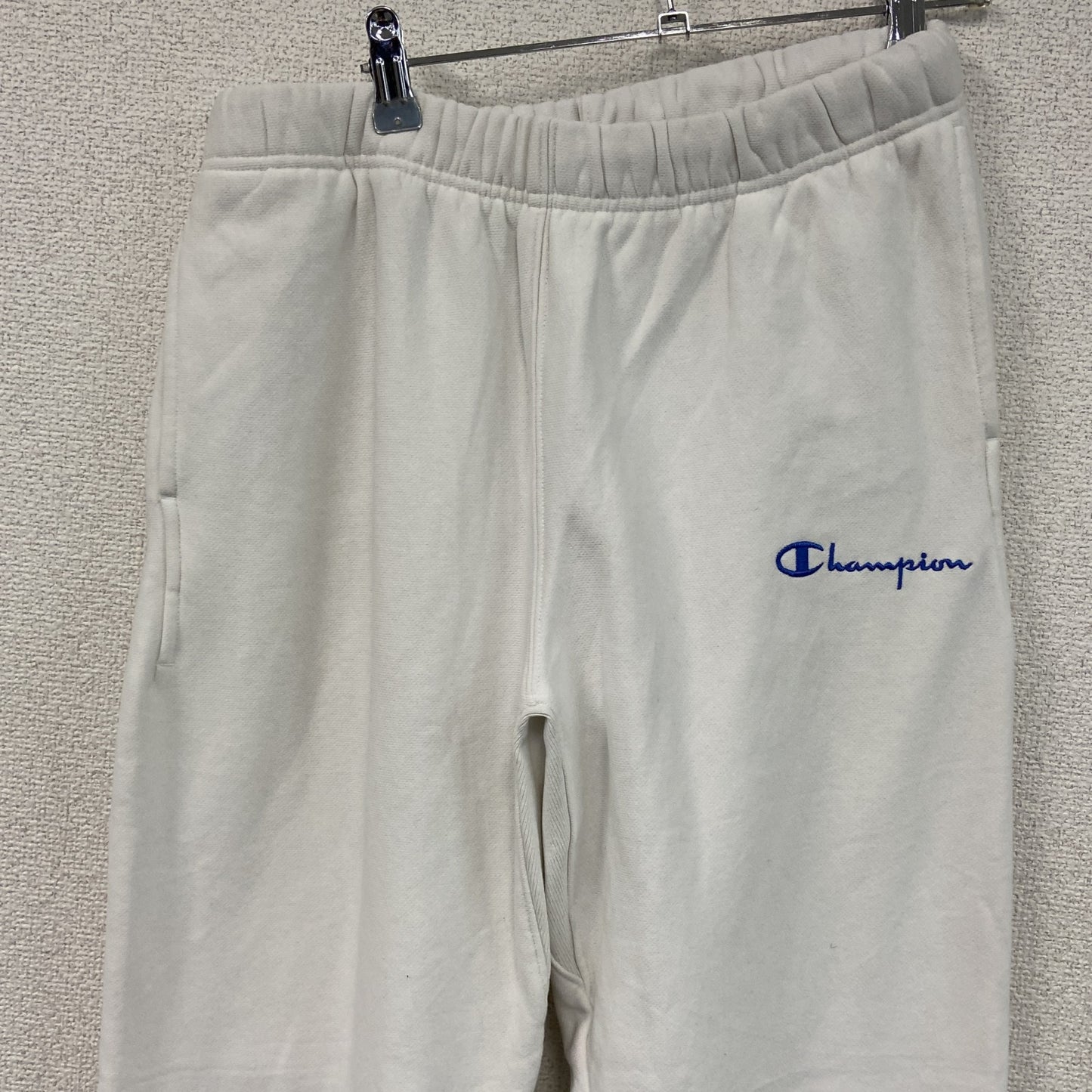 Champion　チャンピオン　リバースウィーブ　スウェットパンツ　リブライン　ヘビーウエイト　刺繍ロゴ　白　ホワイト　Mサイズ　古着
