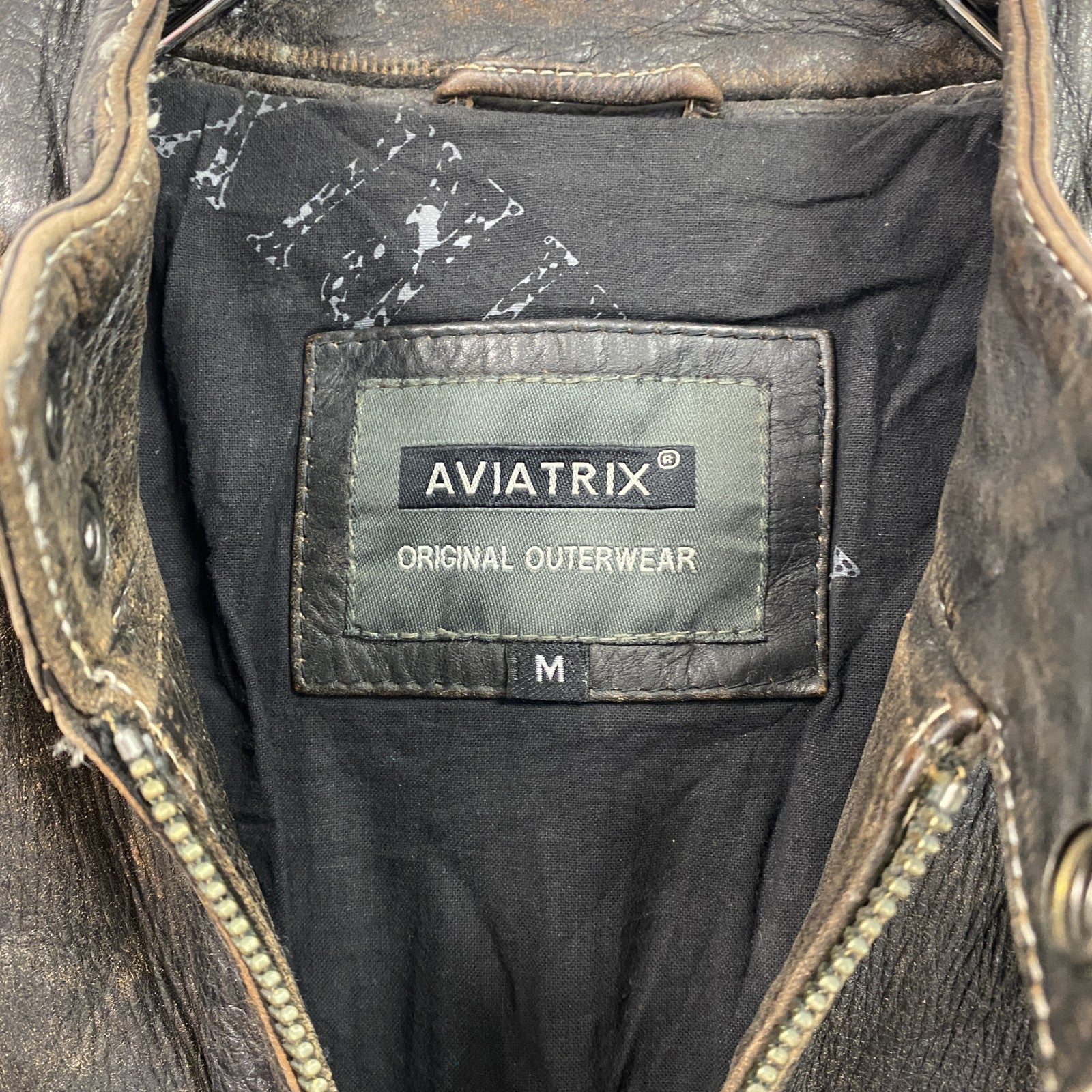 AVIATRIX　レザージャケット/革ジャン　シングルライダース　黒　ブラック　Ｍサイズ