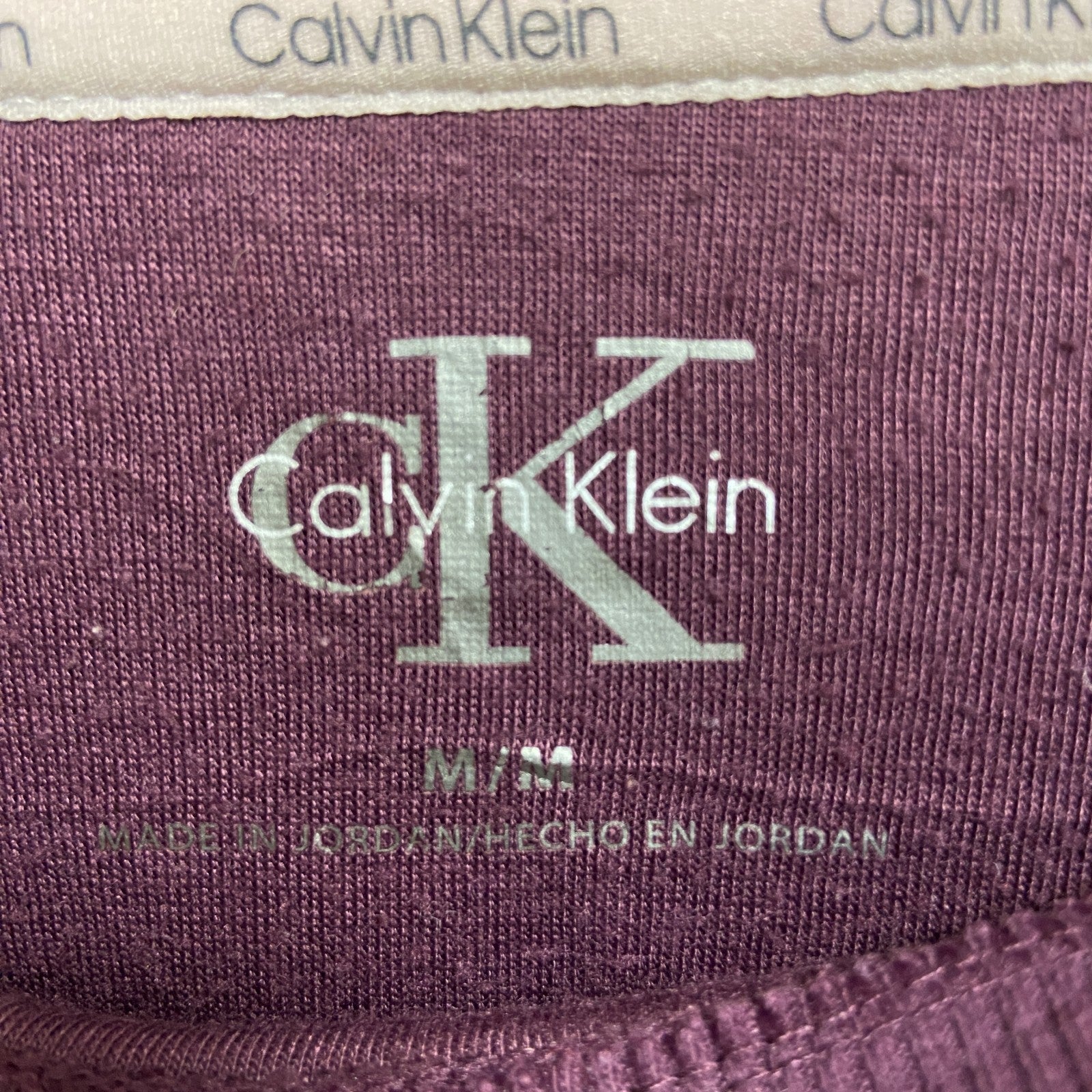 古着 used　Calvin Klein カルバンクライン　長袖ボアトレーナー　フリース　ピンク　ビッグロゴ刺　Mサイズ
