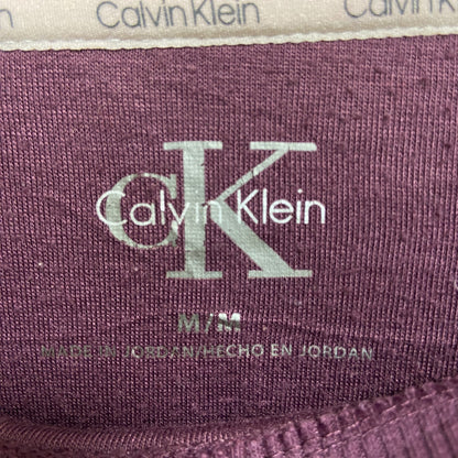 古着 used　Calvin Klein カルバンクライン　長袖ボアトレーナー　フリース　ピンク　ビッグロゴ刺　Mサイズ