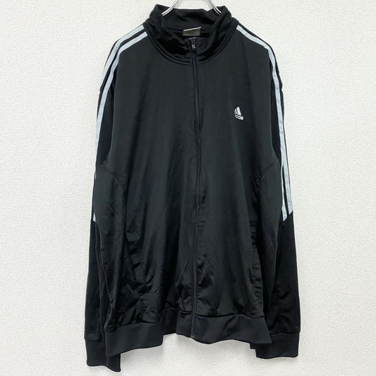 00s　adidas　アディダス　トラックジャケット/ジャージ　パフォーマンスロゴ　ヴィンテージ　黒　ブラック　2XLサイズ