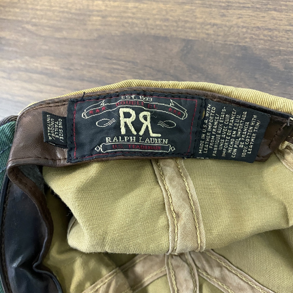 90s　DOUBLE RL　ダブルアールエル　RRL　三ツ星　6パネルキャップ　ベースボールキャップ　ベージュ