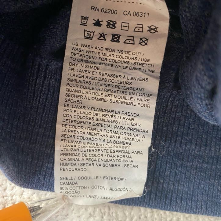 PUMA　プーマ　Vネックコットンニットセーター　紺　ネイビー　Lサイズ