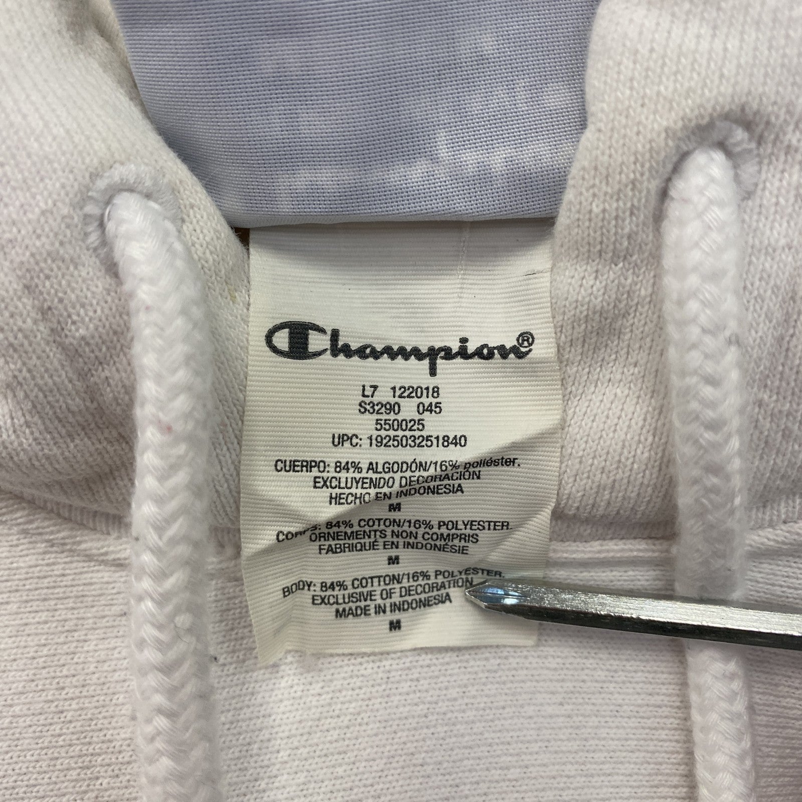 Champion　チャンピオン　リバースウィーブ　スウェットパーカー/フーディー　白　ホワイト　Mサイズ