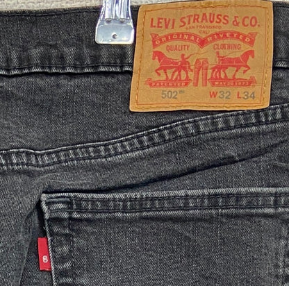 Levi’s　リーバイス　502　ブラックデニムパンツ/ジーンズ　ジップフライ　黒　ブラック　W32サイズ