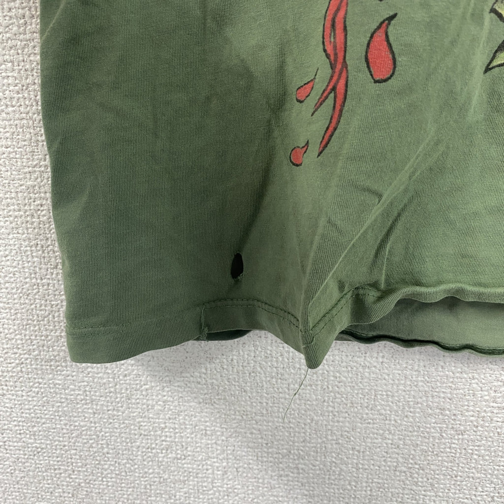 Ed Hardy　エドハーディー　半袖プリントTシャツ　アメトラ　タトゥー　緑　グリーン