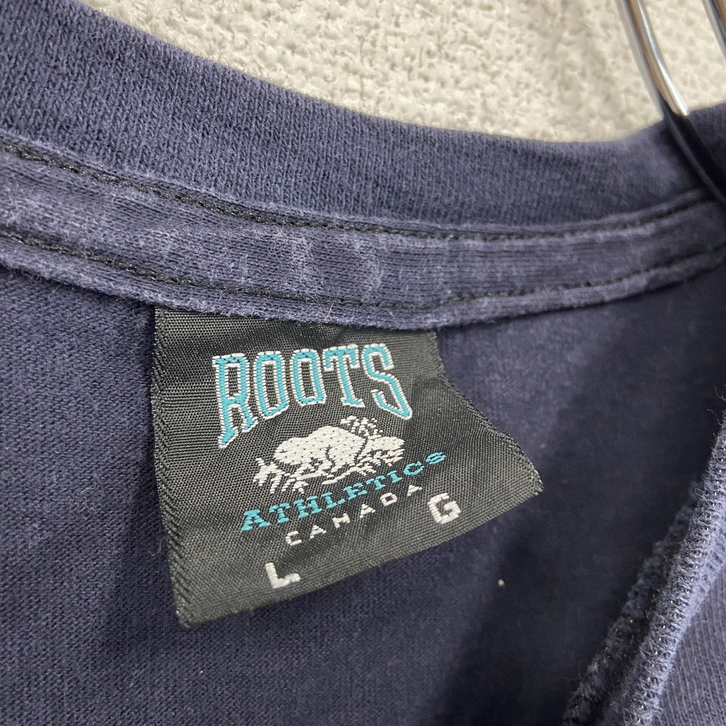 90s　ROOTS　オペラ座の怪人　半袖プリントTシャツ　ヴィンテージ　シングルステッチ　紺　ネイビー　Lサイズ