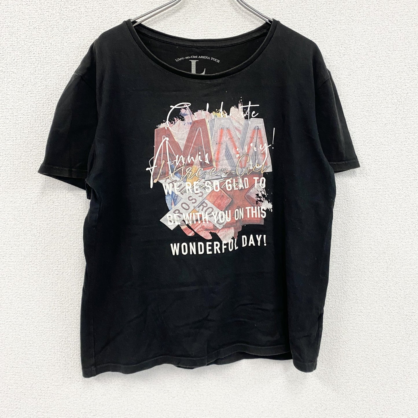L'Arc-en-Ciel　ラルクアンシエル　半袖プリントTシャツ　黒　ブラック　Lサイズ
