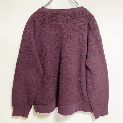古着 used　Calvin Klein カルバンクライン　長袖ボアトレーナー　フリース　ピンク　ビッグロゴ刺　Mサイズ