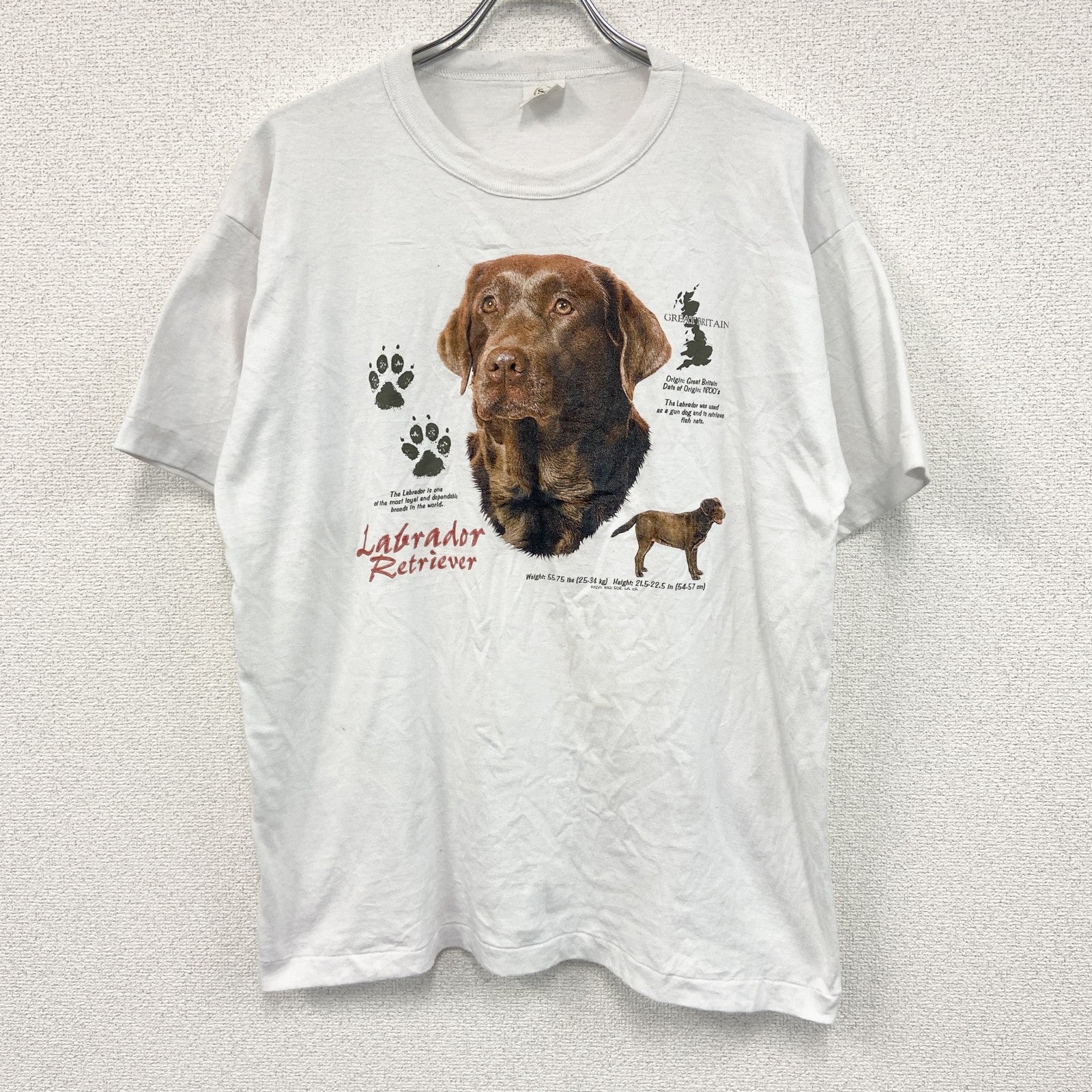 ～90s　S.K.Sportswear　半袖アニマルプリントTシャツ　ヴィンテージ　白　ホワイト　Lサイズ