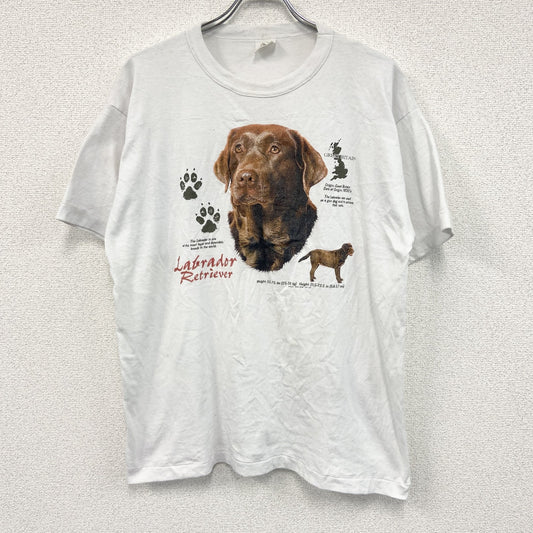 ～90s　S.K.Sportswear　半袖アニマルプリントTシャツ　ヴィンテージ　白　ホワイト　Lサイズ