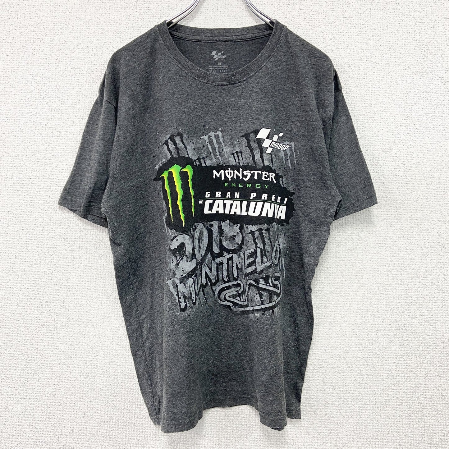 motogp　MONSTER energy　モンスターエナジー　半袖プリントTシャツ　企業T　グレー　XLサイズ