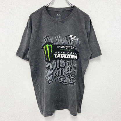 motogp　MONSTER energy　モンスターエナジー　半袖プリントTシャツ　企業T　グレー　XLサイズ