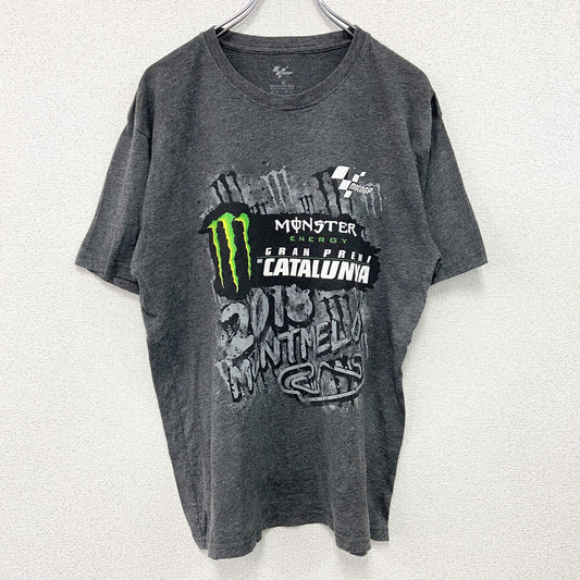 motogp　MONSTER energy　モンスターエナジー　半袖プリントTシャツ　企業T　グレー　XLサイズ