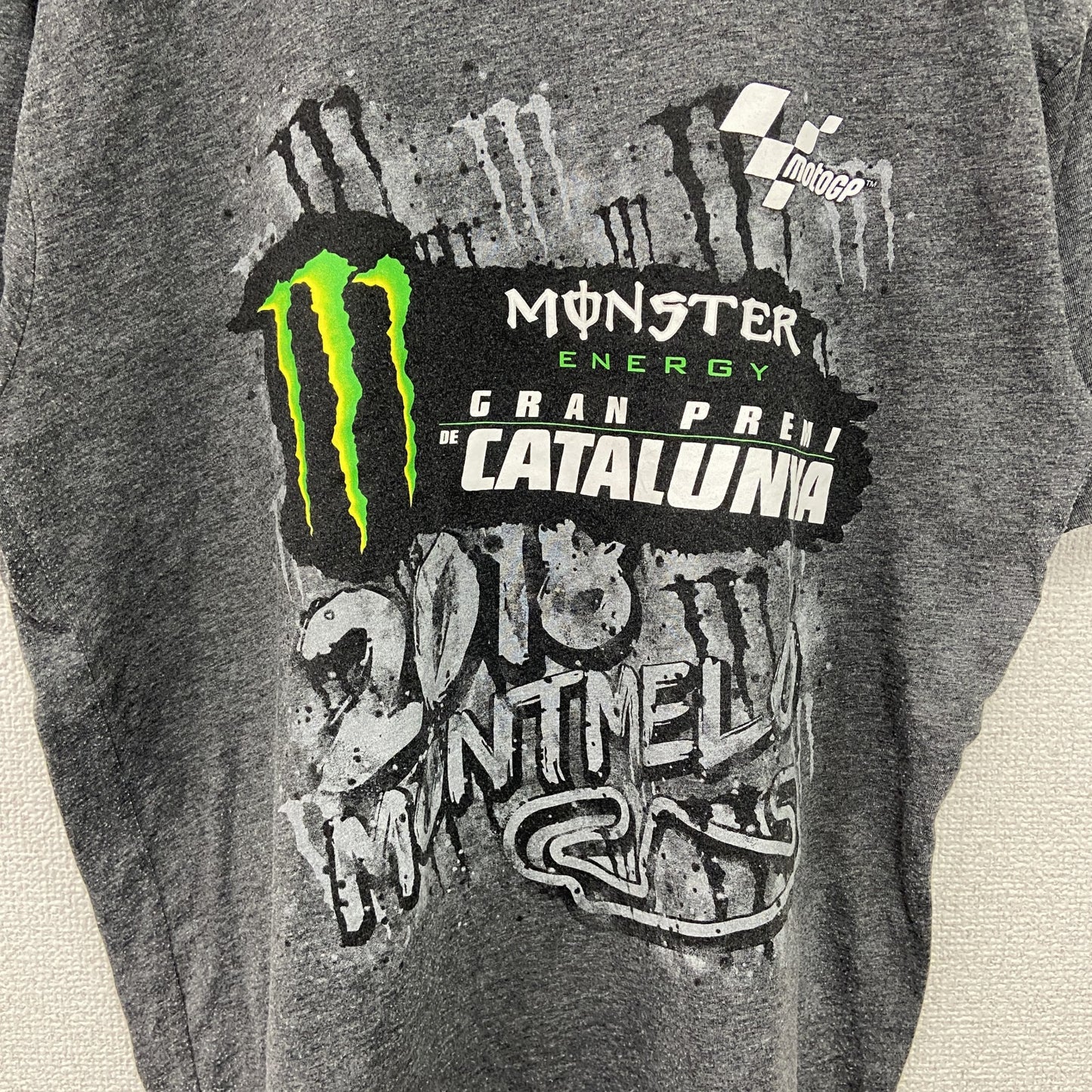 motogp　MONSTER energy　モンスターエナジー　半袖プリントTシャツ　企業T　グレー　XLサイズ