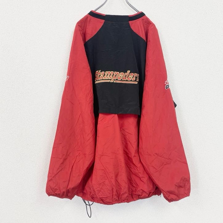 Reebok　リーボック　Vネックプルオーバージャケット　赤　レッド　XXXLサイズ